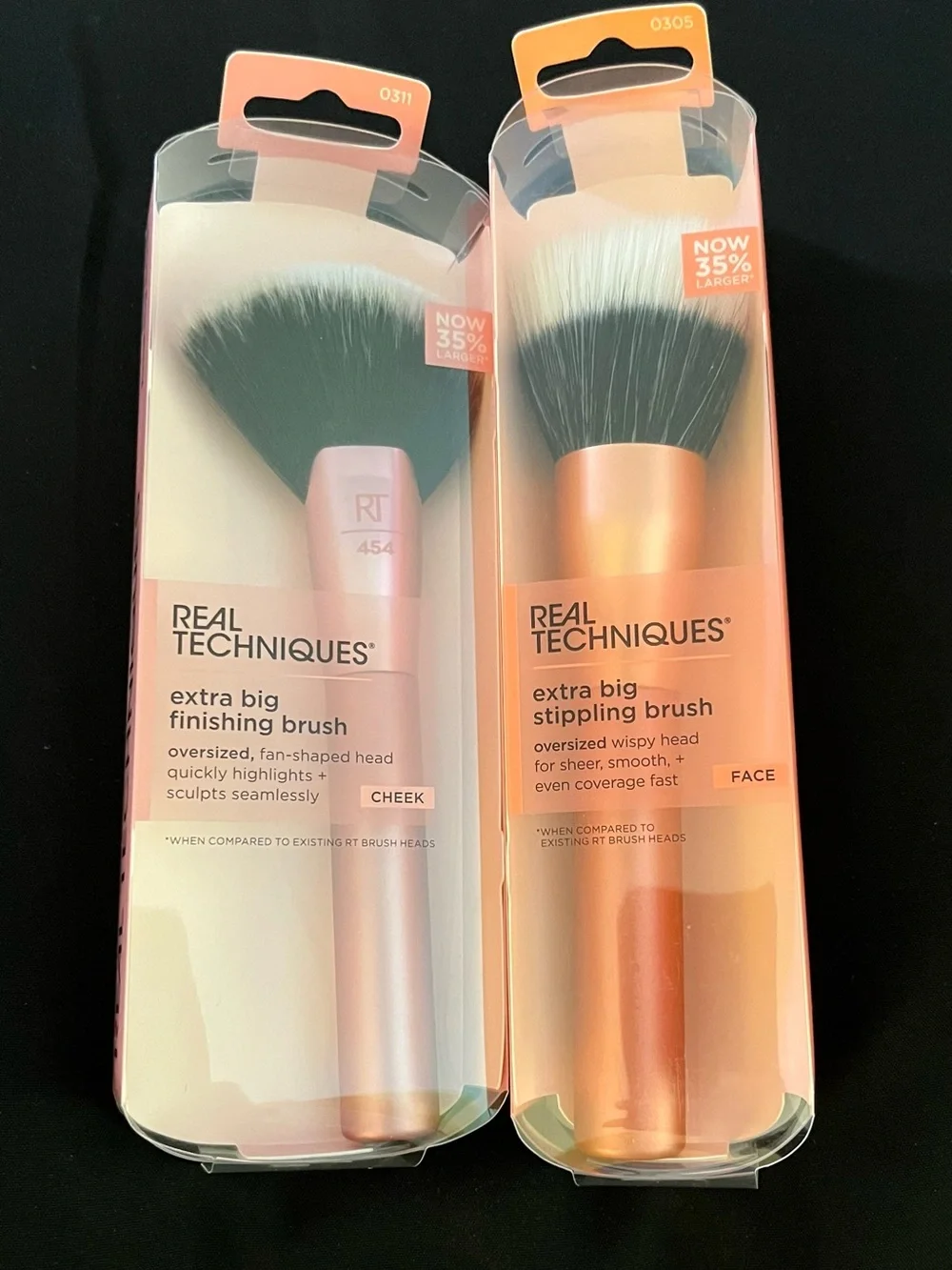 Real Techniques Big Brush Energy 268 Stippling & 454 Finishing Set Vegan
